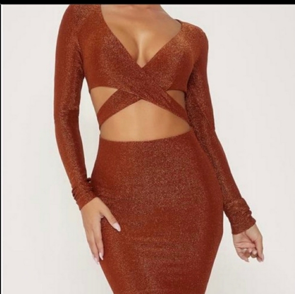 Meshki Dresses & Skirts - Meshki Shimmer Cut Wrap Dress